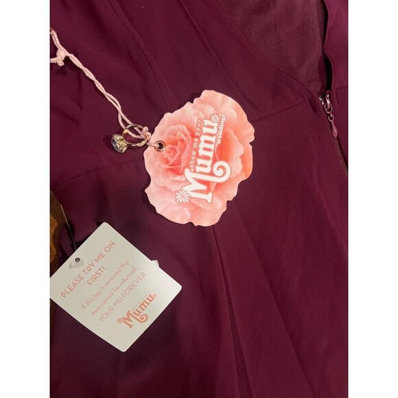 SHOW ME YOUR MUMU DRESS WOMEN XXX-LARGE, MERLOT CHIFFON JEN MAXI DRESS, BRIDESMA - Picture 4 of 4